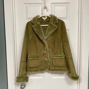 Sage Green Shearling Jacket Women’s size 8